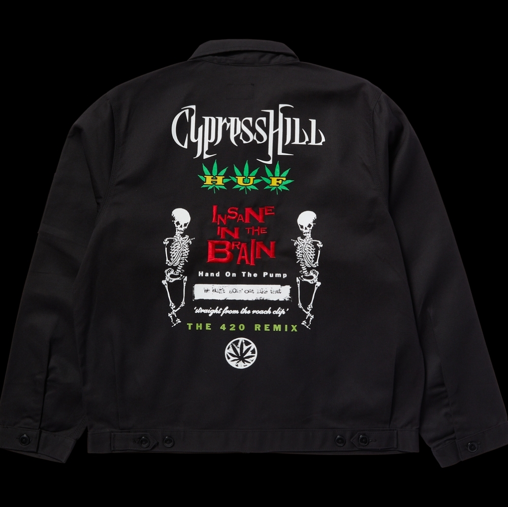 HUF® x Cypress Hill™ x Dickies® "Black Sunday" Work Jacket | Insane In The Brain